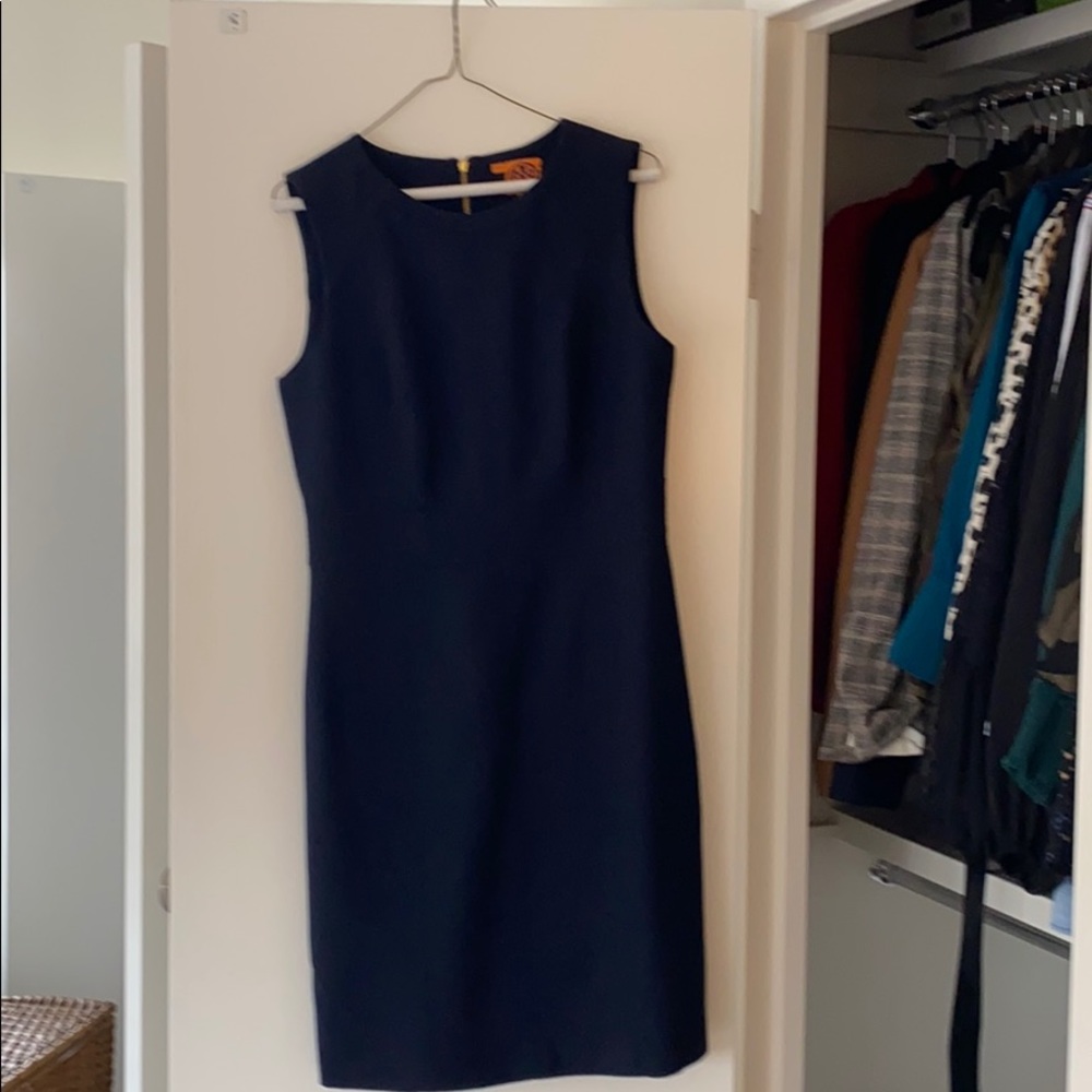 Navy Tory Burch wool sheath dress, size 8